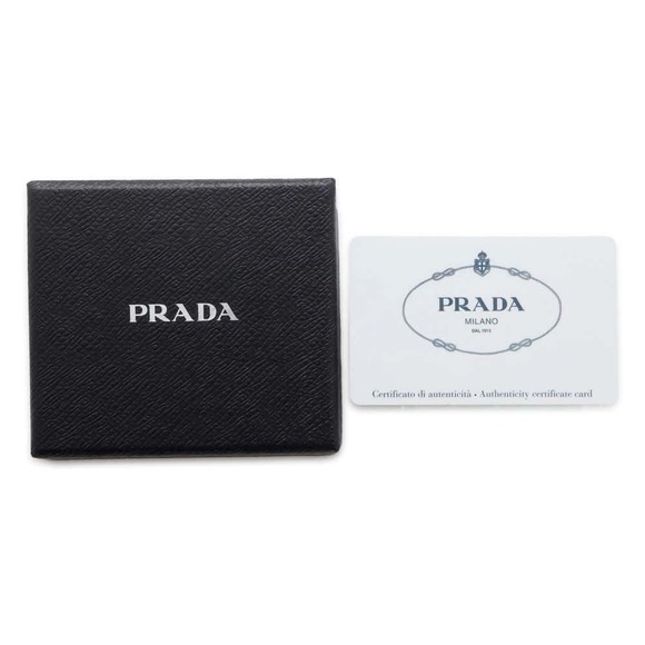 Prada Coin Case Triangle Logo Saffiano Leather Wallet Black - Picture 7 of 7